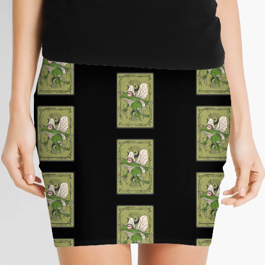 Frog Fairy Tarot Card Celestial Moon Occult Cottag Women's Mini Skirts