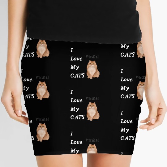 I love my cats - Meow Women's Mini Skirts