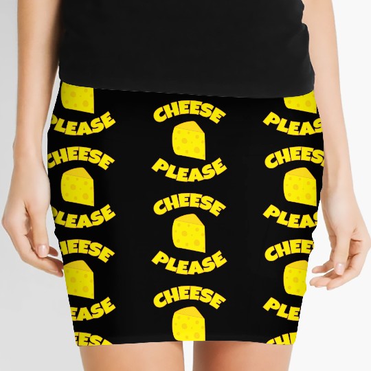 Funny Cheese Please Swiss Cheese Wedge Women's Mini Skirts