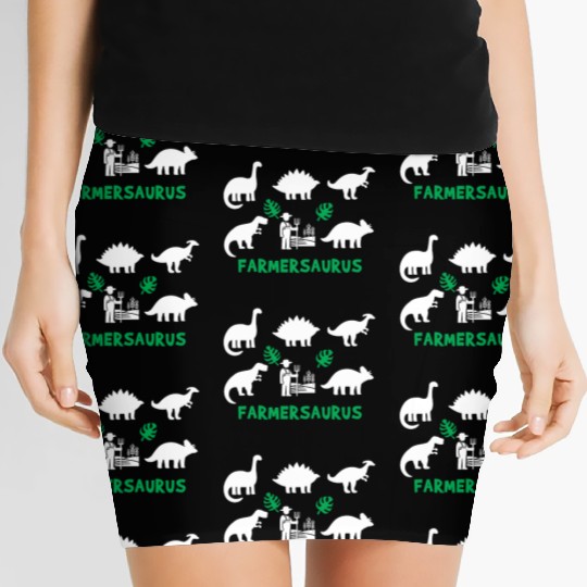 Farmer Saurus Dinosaurs Women's Mini Skirts