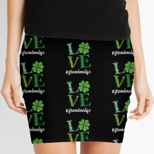 Love Grandma life St. Patrick's Day Grandma Women's Mini Skirts