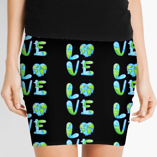 LOVE Earth Day 2023 Cute Earth Lover Kids Women's Mini Skirts