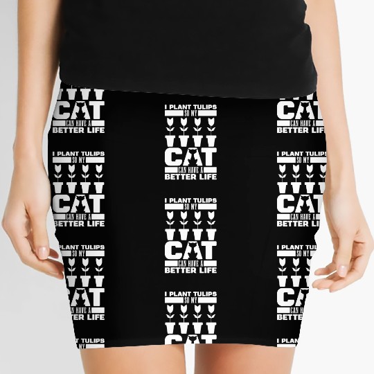 Tulip Gardening Cat Women's Mini Skirts