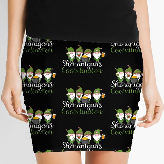 Shenanigans Coordinator St Patricks Day Gnomes Women's Mini Skirts