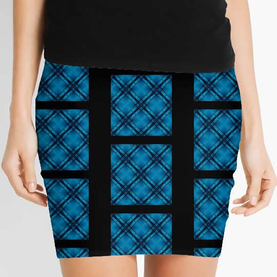 Elevate Your Style with the Blue Tartan Pattern T- Women's Mini Skirts