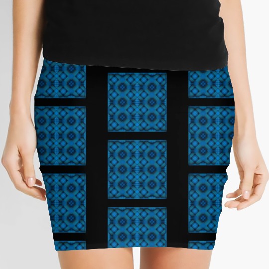 The Beauty of Blue A Tartan Pattern Design Women's Mini Skirts