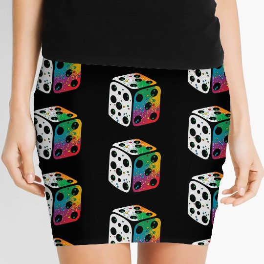 Abstract dice Women's Mini Skirts