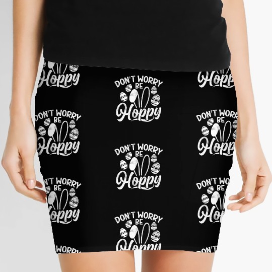 Happy Easter Motif Easter Eggs Funny Easter Bunny Women's Mini Skirts
