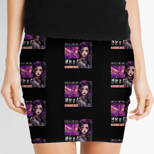 Japanese Tokyo City Vaporwave Citypop Aesthetic Go Women's Mini Skirts