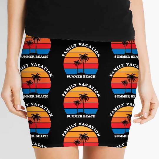 Family Vacation Summer Beach Women's Mini Skirts