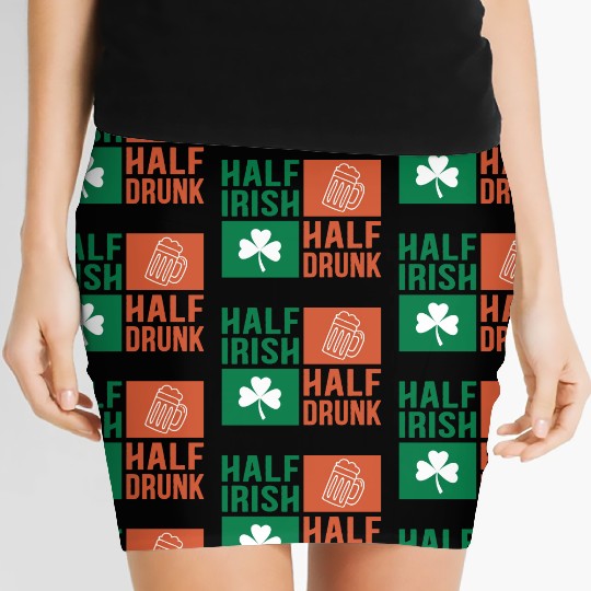 Half Irish Half Drunk Women's Mini Skirts