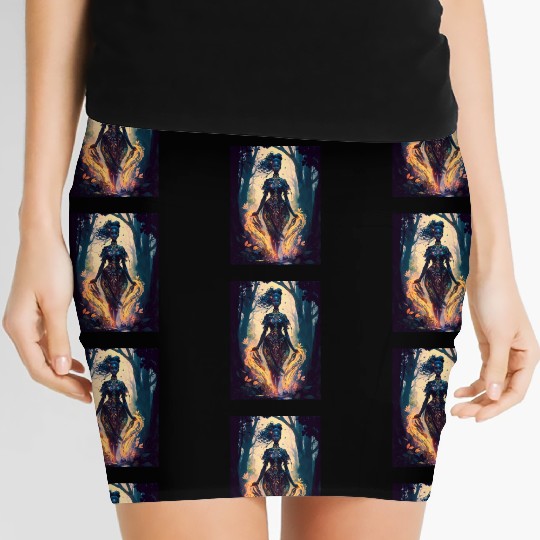 Black Nature Goddess - African American, Woodland Women's Mini Skirts
