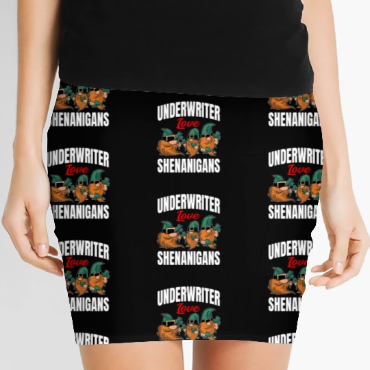 Funny Underwriter St. Patricks Day Shenanigans Women's Mini Skirts
