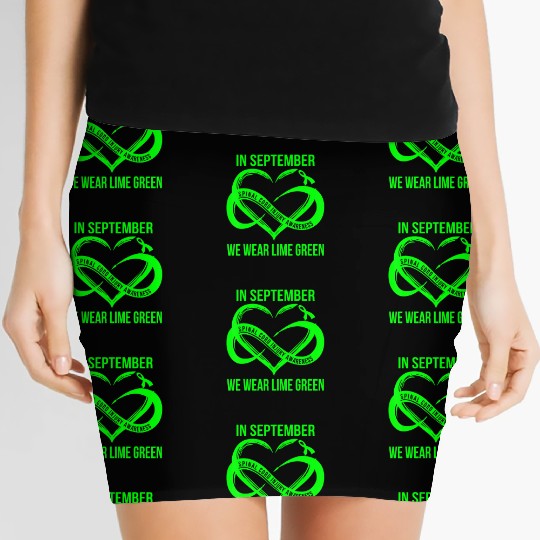 In September We Wear Lime Green Spinal Cord Injury Women's Mini Skirts