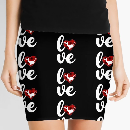 Narwhal Fish Lover Buffalo Plaid Love Narwhal Vale Women's Mini Skirts