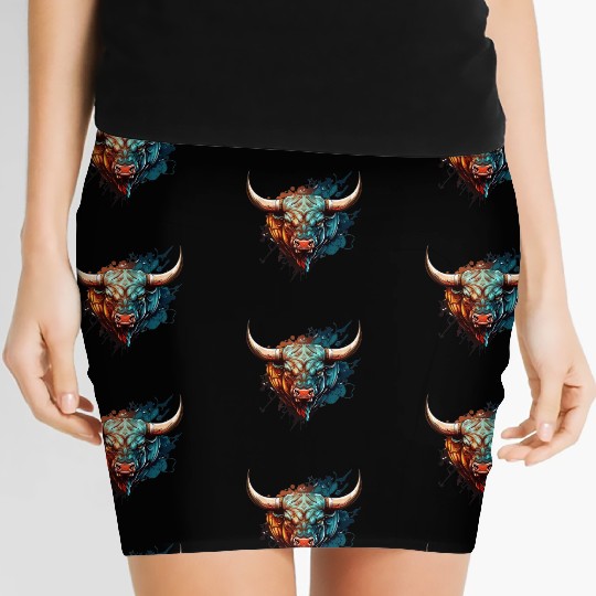 bull angry 1 Women's Mini Skirts