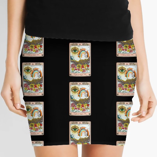 Retro Skeleton Riding Cloud The Audacity Tarot Car Women's Mini Skirts