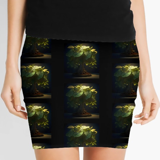 Plant in Flower Pot - 3D Digital Art Women's Mini Skirts
