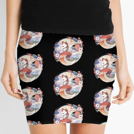 Nine tailed fox spirit Women's Mini Skirts