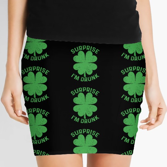 Surprise I'm Drunk Shamrock St. Patrick's Day Women's Mini Skirts