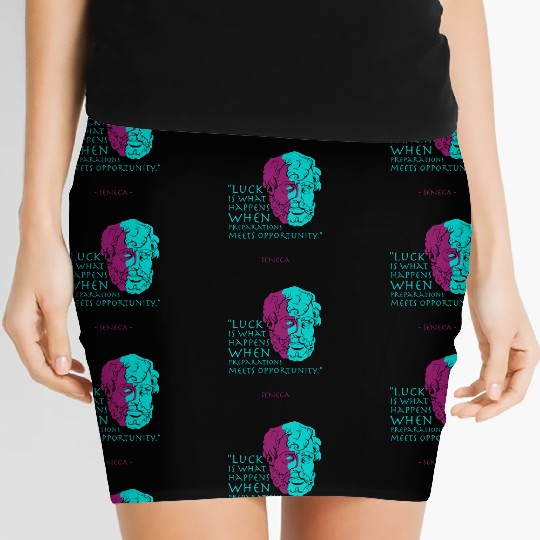 Seneca Stoic Philosophy Quote, Luck Women's Mini Skirts
