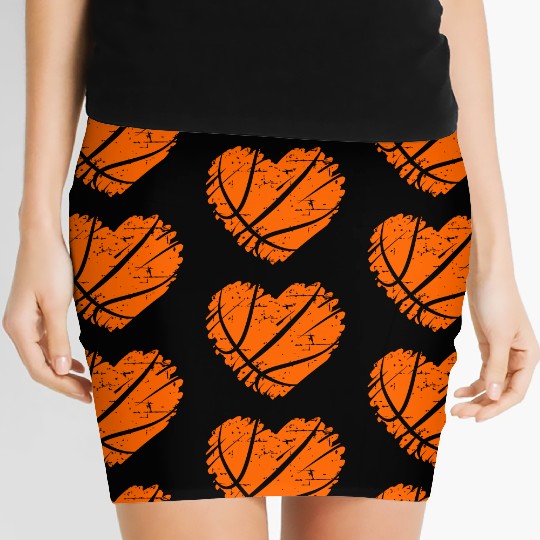 I Love Basketball with Heart Shape Women's Mini Skirts