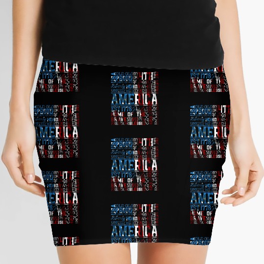 Patriotic Veteran USA Flag American Memorial Day Women's Mini Skirts