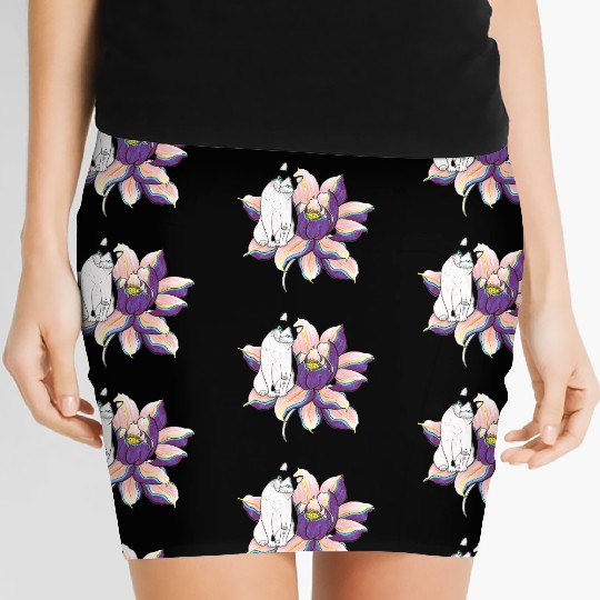 Lotus Cat Women's Mini Skirts