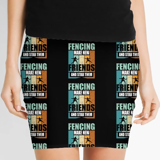 Funny Fencing Make New Friends And Stab Them Women's Mini Skirts