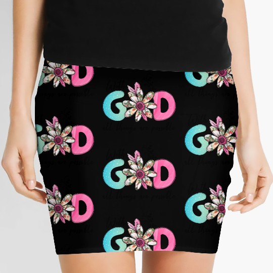 With God All Things are possible Women's Mini Skirts