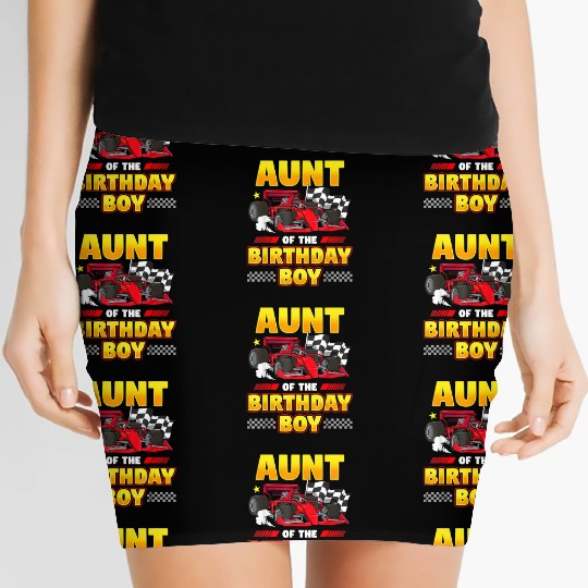 Formula Race Car Aunt of Birthday Boy Party Racin Women's Mini Skirts