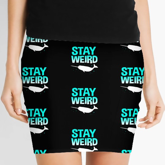 Sea Creature Funny Narwhal Stay Weird Women's Mini Skirts