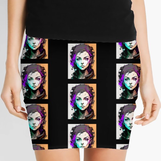 AI ART 01 GAMER GIRL Women's Mini Skirts