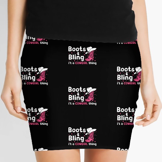 Boots And Bling It's A Cowgirl Thing Women's Mini Skirts