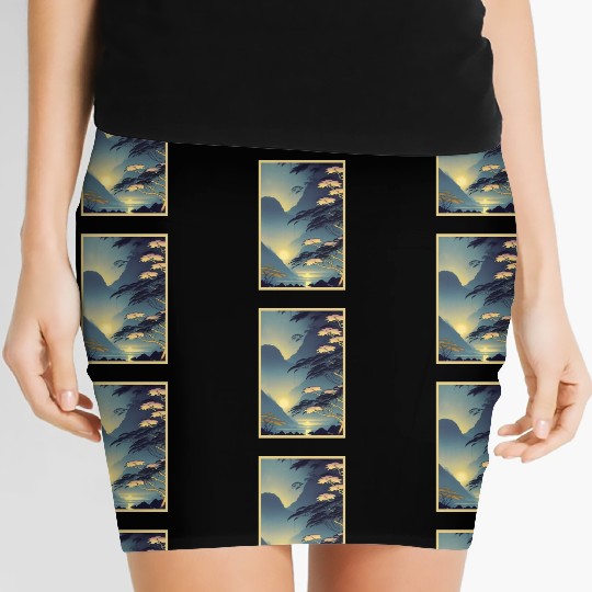 Magic of Rainforest Night Poster Women's Mini Skirts