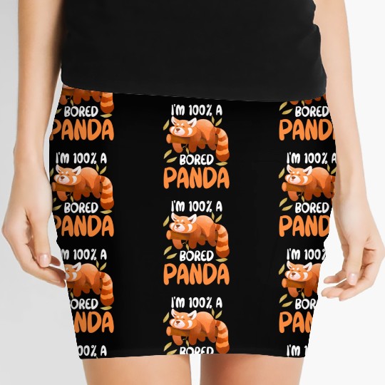Red Panda Bored Cute Animal Lazy Animal Lover Women's Mini Skirts