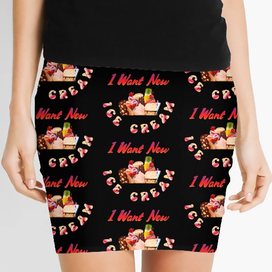 Sweet Gift for Ice Cream Lovers in the Summer Day Women's Mini Skirts