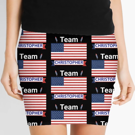 Team Christopher USA American Flag Stripe Women's Mini Skirts
