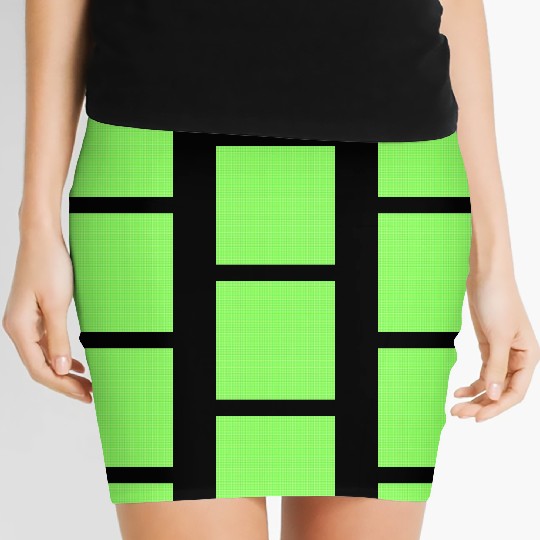 Easter Grass Colors of Spring Plaid Pattern Women's Mini Skirts