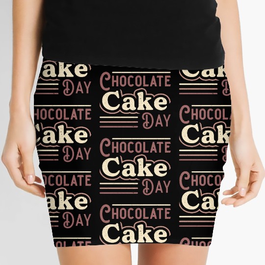 Chocolate Cake Day Dessert Delicious Sweet Women's Mini Skirts