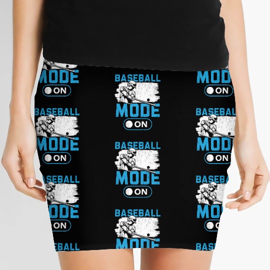 Baseball Mode On Baseball Player Baseball Coach Women's Mini Skirts