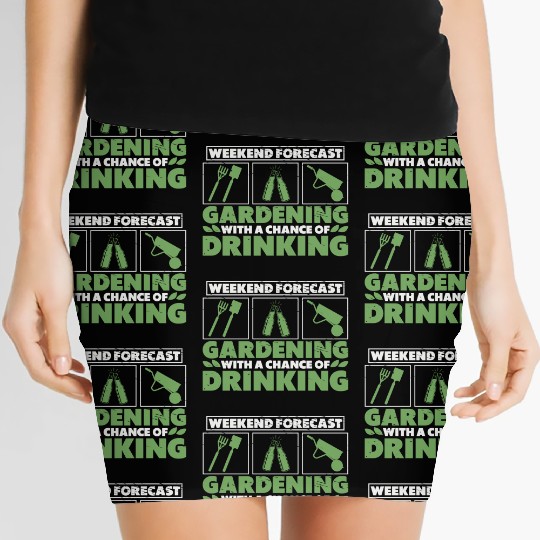 Gardener Drinking Gardening Plants Beer Lover Women's Mini Skirts