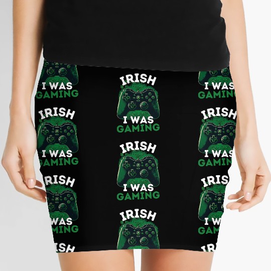 Irish I Was Gaming Funny St Patricks Day Gamer Women's Mini Skirts