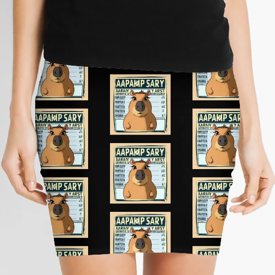 Wanted for 93 Felonies Na Capybara Mugshot Outlaw Women's Mini Skirts