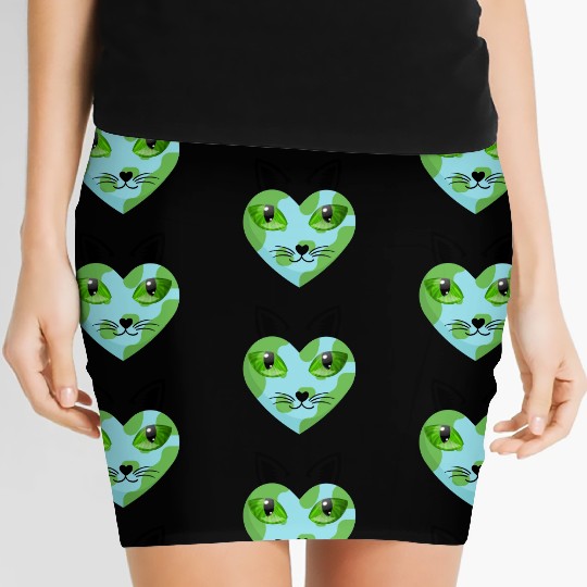 Save The Earth Its The Only Planet With Cat Women's Mini Skirts