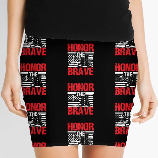 Soldier honor the brave military army veteran Women's Mini Skirts