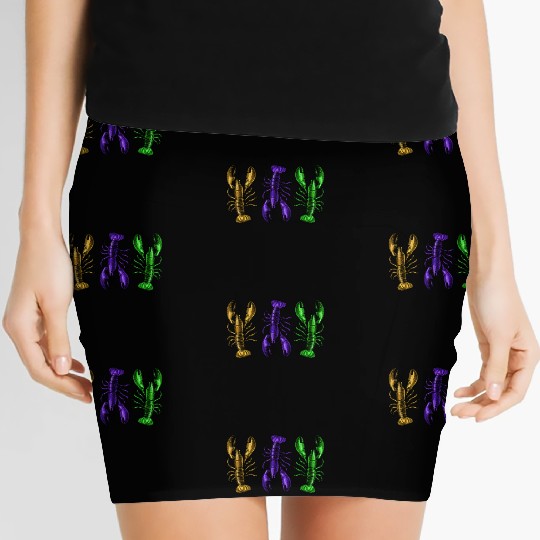 Lobster Mardi Gras Women's Mini Skirts