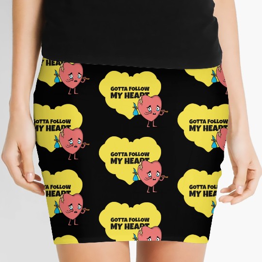 Gotta Follow My Heart Anti Valentine Heart Women's Mini Skirts