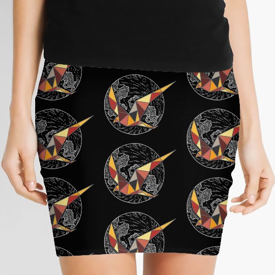 geometric bird Women's Mini Skirts