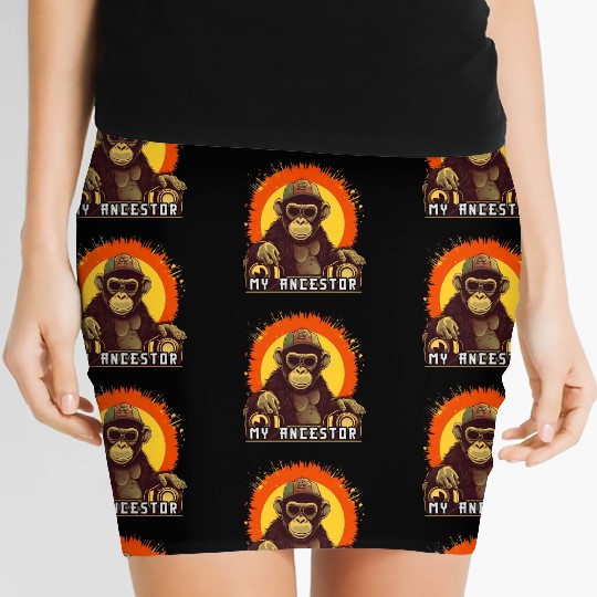 My Ancestor Monkey Cool DJ Ape Women's Mini Skirts